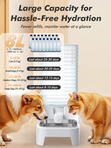 8L Gravity Dog Water Dispenser with Stainless Steel Bowl