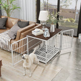 Furniture Style Dog Crate End Table with Removable Tray