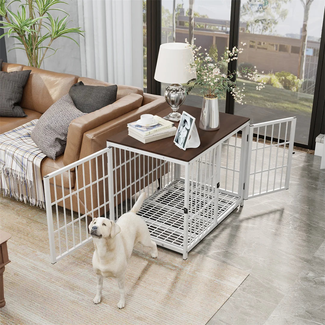 Furniture Style Dog Crate End Table with Removable Tray