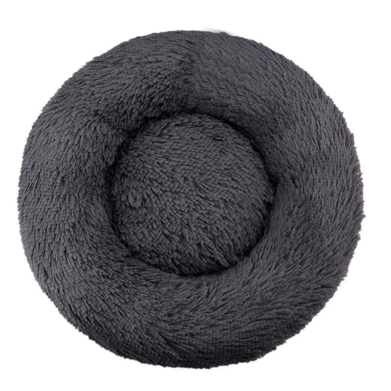 Round Plush Dog Bed, Fluffy Donut Bed for Small to Large Dogs