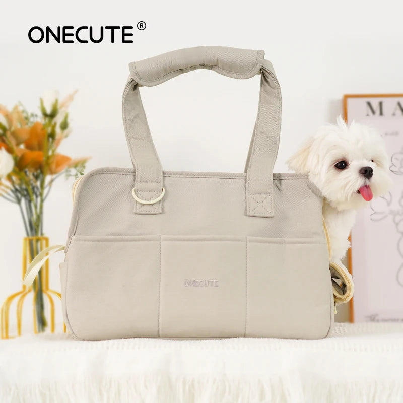 Small Dog Carrier Tote, Cotton Shoulder Bag for Chihuahuas and Yorkies