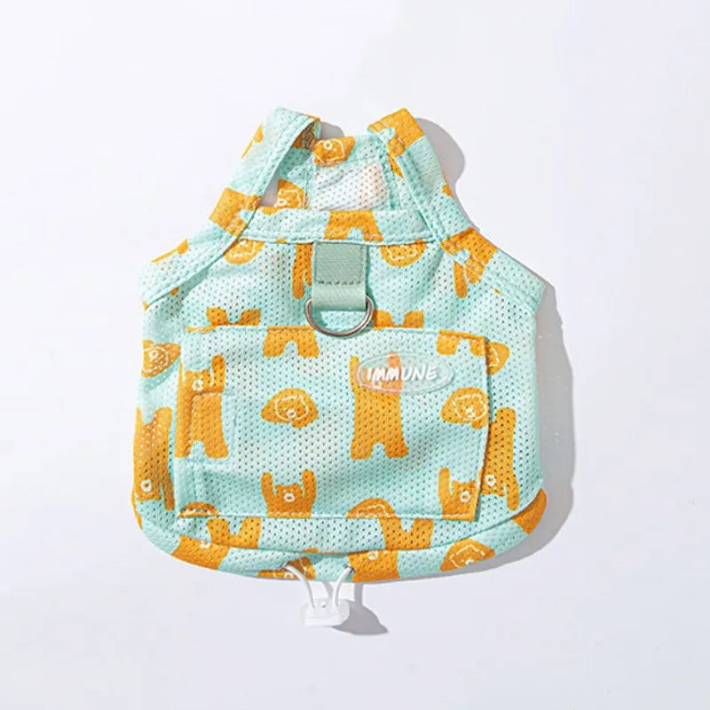 Dog Vest and Hat Set for Small Dogs, Cute Summer Outfit