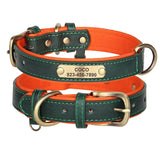 Custom Engraved PU Leather Dog Collar with Name and Phone Number