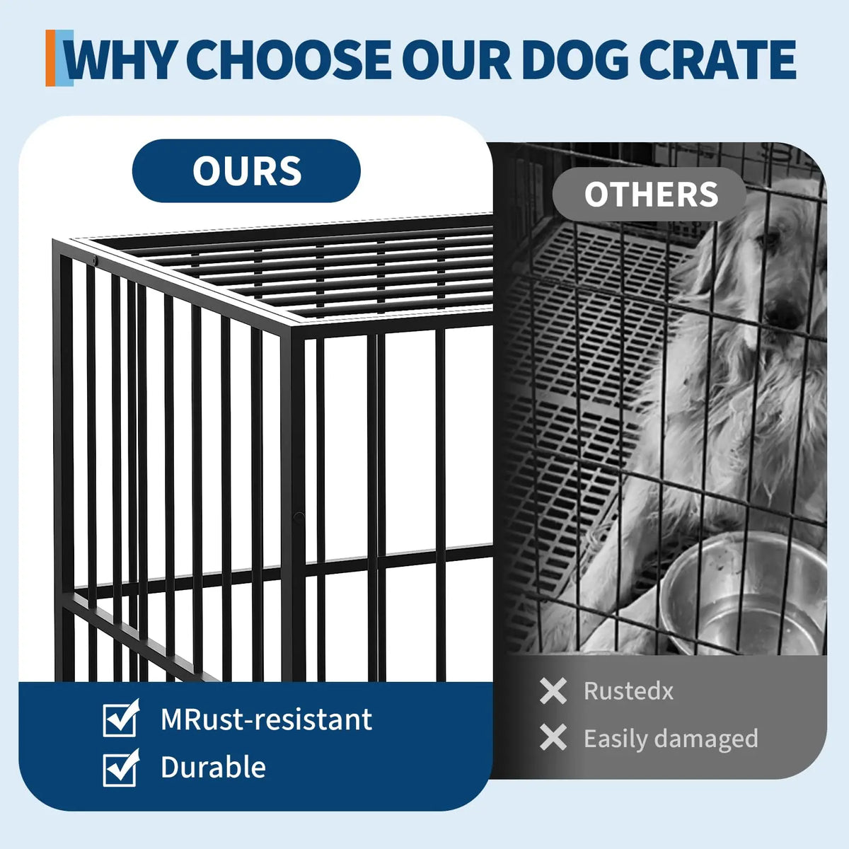 36 Inch Stainless Steel Dog Crate, Stackable Design