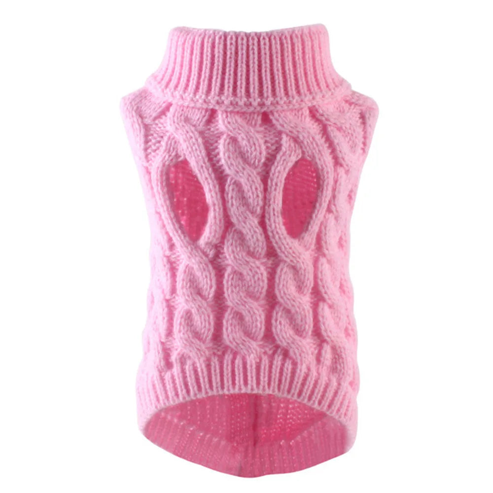 Knitted Dog Sweater for Small Dogs, Warm Pullover for Winter