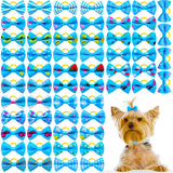 Dog Hair Bows with Rubber Bands, Mixed Colors, 10 to 30 Pack