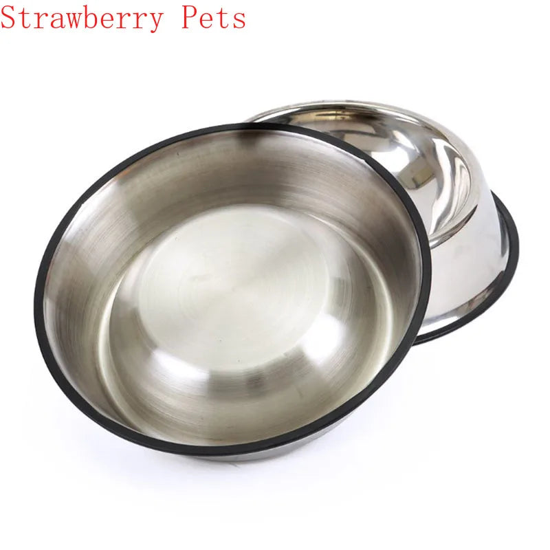 Stainless Steel Dog Bowl with Non-Slip Rubber Base