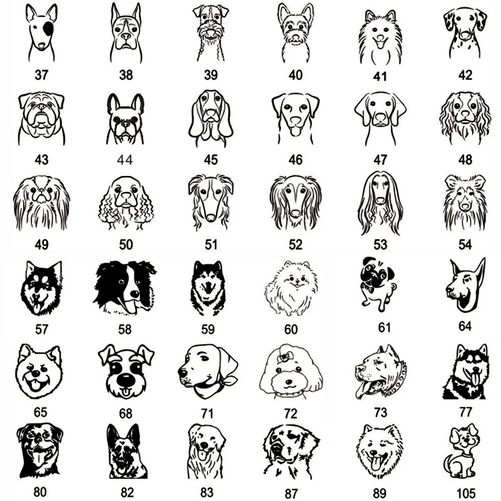 Engraved Dog Face Bone ID Tag, Personalized with Name and Gender