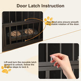 Corner Dog Crate Furniture with Rotating Feeding Door