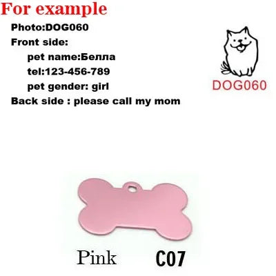 Bone Shaped Dog ID Tags, 2-Pack with Two-Sided Engraving