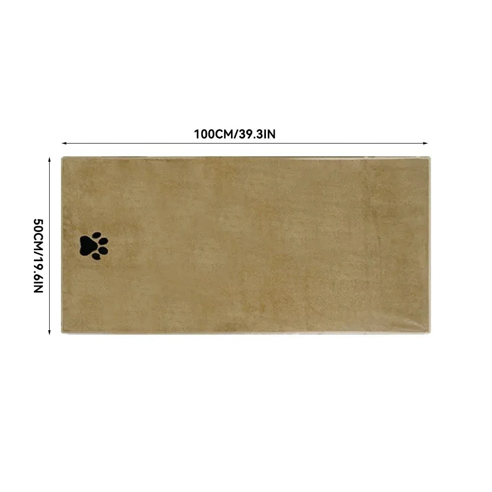 Microfiber Dog Bath Towel with Embroidered Paw Print