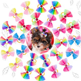Dog Hair Bows with Rubber Bands, Mixed Colors, 10 to 30 Pack