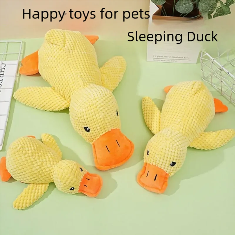 Plush Duck Squeaky Dog Toy, Soft Textured Fabric