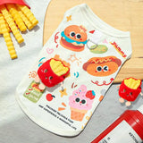 Burger Dog Vest, Cute Cartoon Summer Shirt for Small Dogs and Cats
