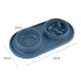 Stainless Steel Double Dog Bowl with Non-Slip Silicone Mat