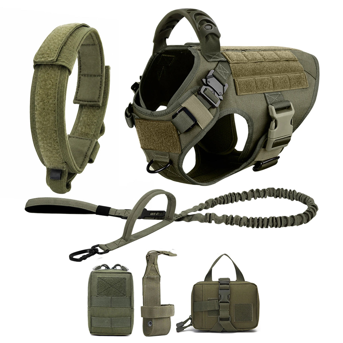 Tactical Dog Harness with MOLLE Panels for Medium & Large Dogs