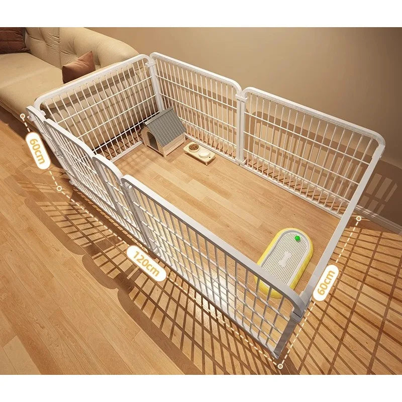 Indoor Dog Playpen with Self-Locking Gate for Small & Medium Dogs