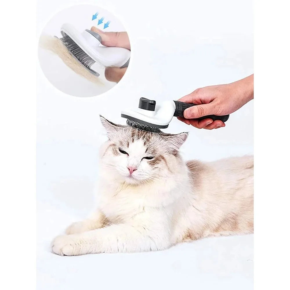 Round Head Self-Cleaning Slicker Brush for Dogs and Cats