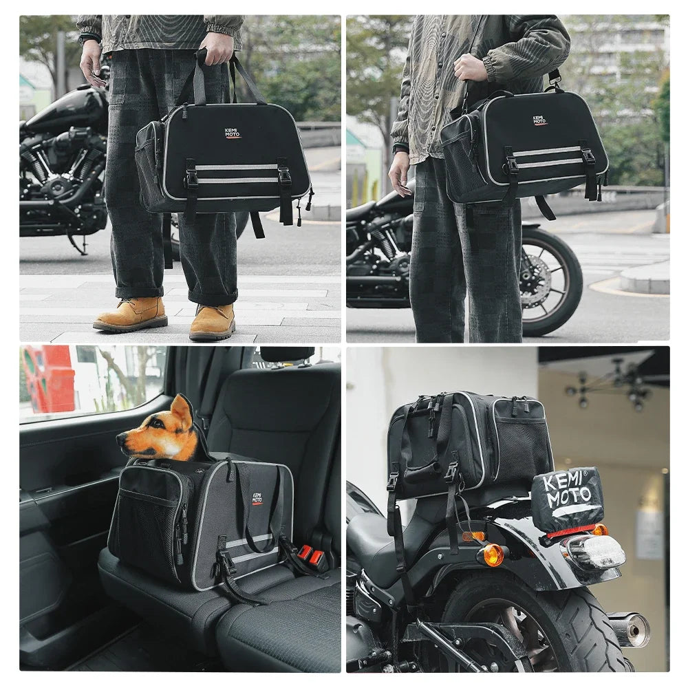 Motorcycle Dog Carrier Bag with Expandable Sides for Pets up to 20 lb