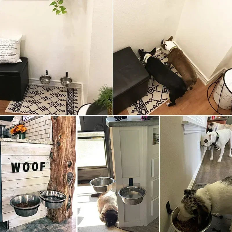 Stainless Steel Hanging Dog Bowl for Cages Dog Feeder