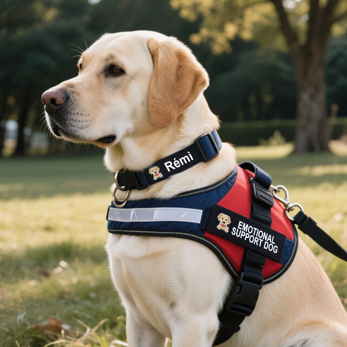 Custom Dog Harness Patches with Name and Phone Number, Set of 2