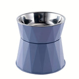 Stainless Steel Raised Dog Bowl with Anti-Slip Anti-Tip Design