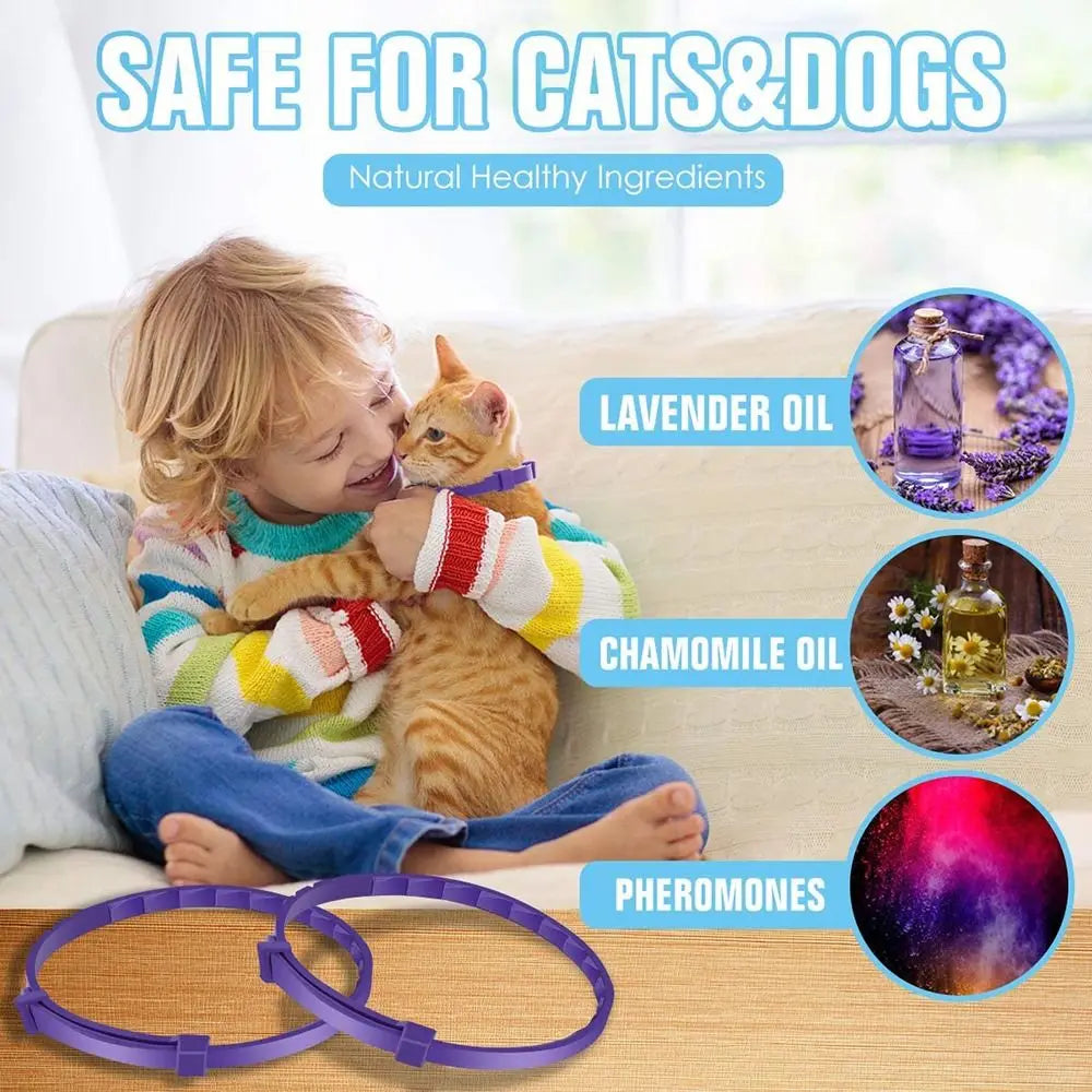 Calming Collar for Dogs and Cats, Adjustable Cut to Fit Design