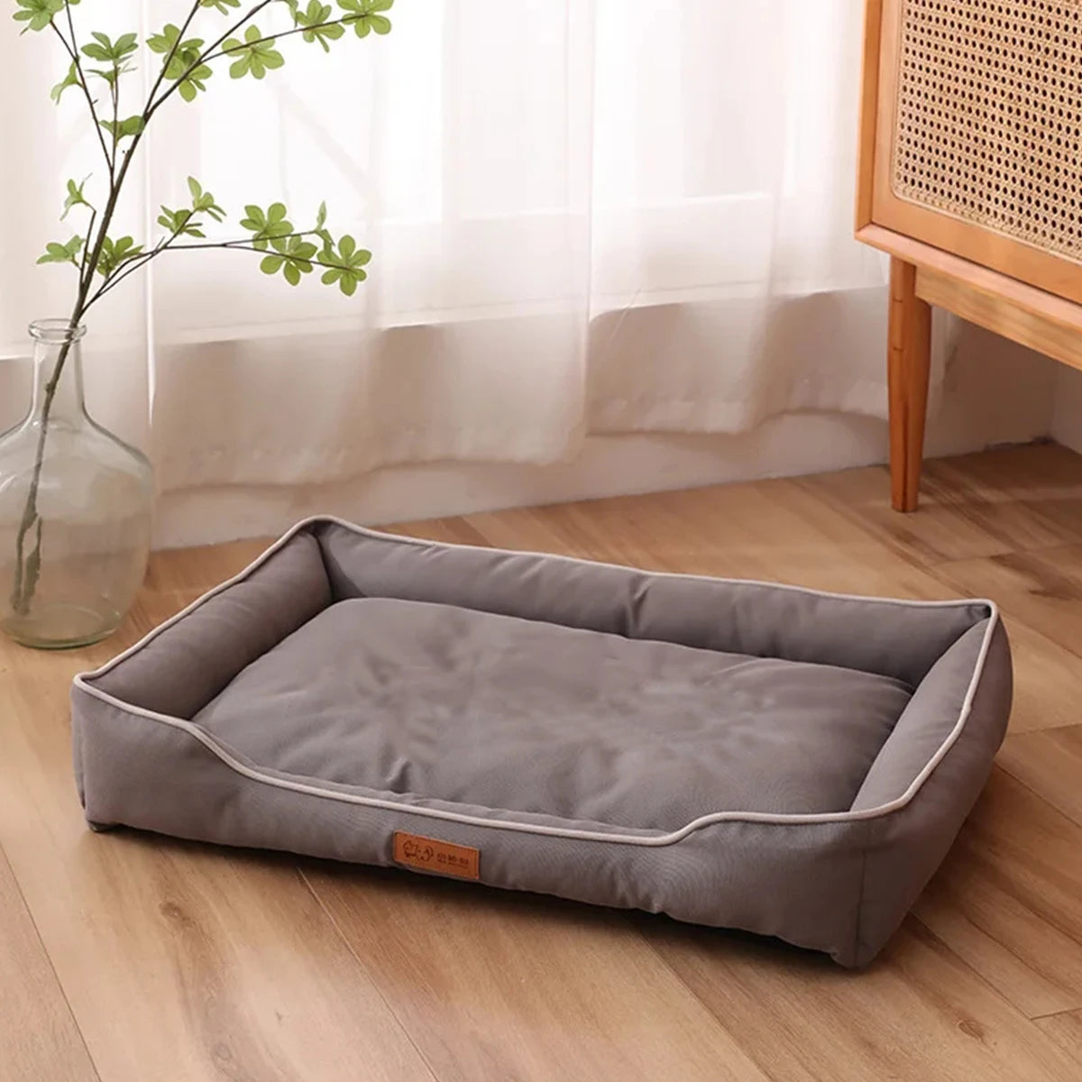 Waterproof Bolster Dog Bed with Removable Pad, S to 2XL
