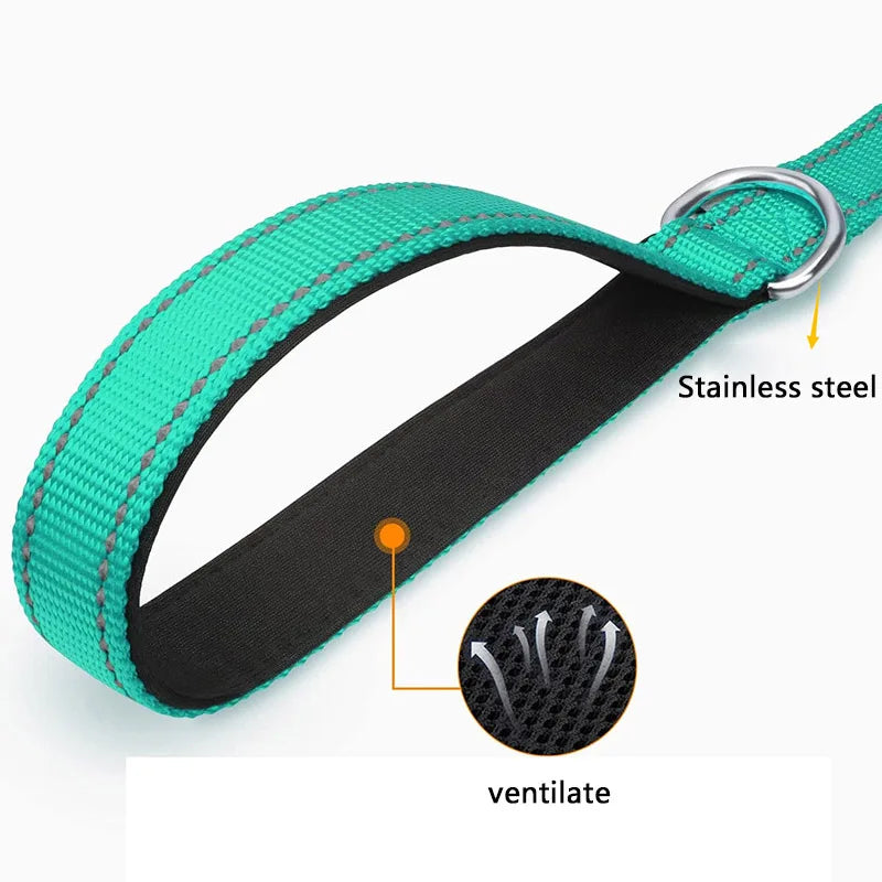 Reflective Nylon Dog Leash with Padded Handle, 4, 5 or 6 ft