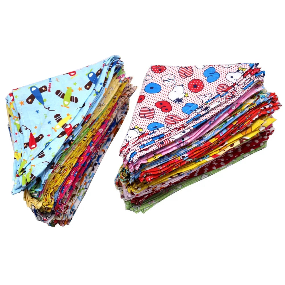 Bulk Dog Bandanas 30 or 50 Pack, Cotton Triangle Scarves
