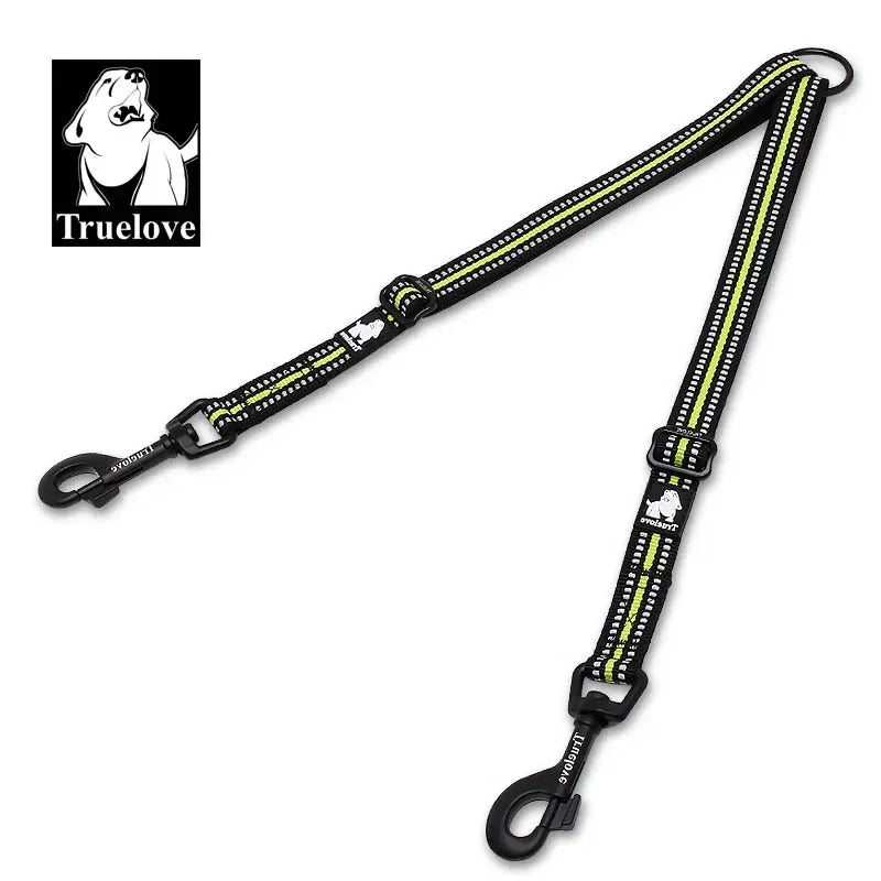 Double Dog Leash Coupler for Two Dogs, Reflective Nylon