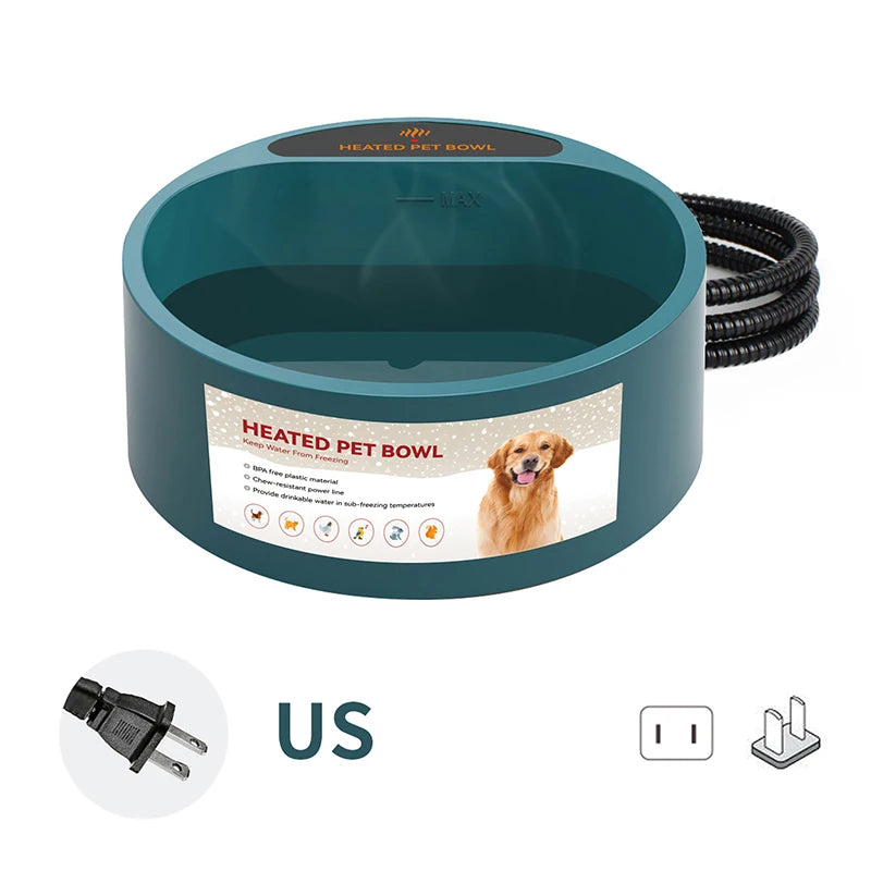 Heated Dog Water Bowl for Winter, 2.2L Thermostatic Pet Bowl