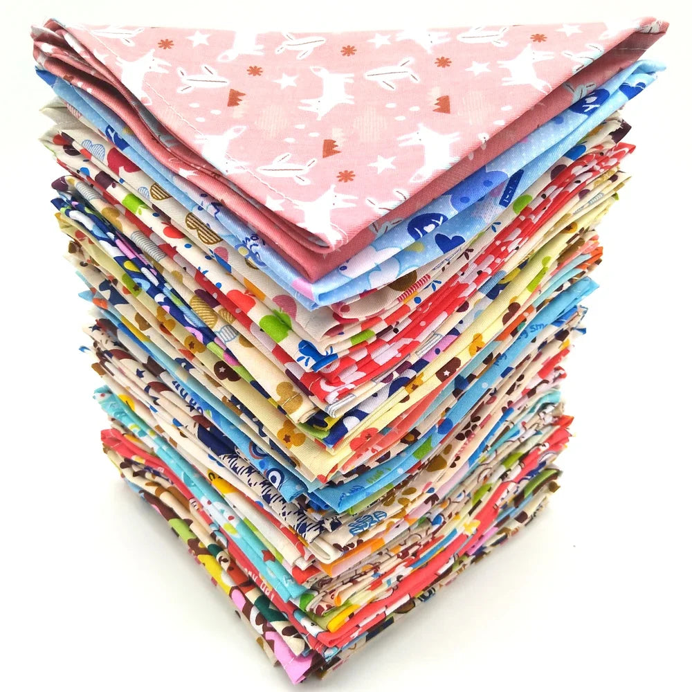 Bulk Dog Bandanas 30 or 50 Pack, Cotton Triangle Scarves