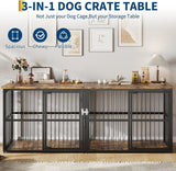 87 Inch Double Dog Crate Furniture with Divider