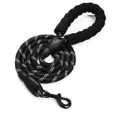 Reflective Rope Dog Leash with Foam Handle, 5 ft