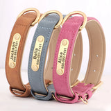 Personalized Dog Collar with Free Engraved ID Tag, PU Leather