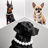 Pearl Dog Necklace for Medium and Large Dogs, Adjustable Fit