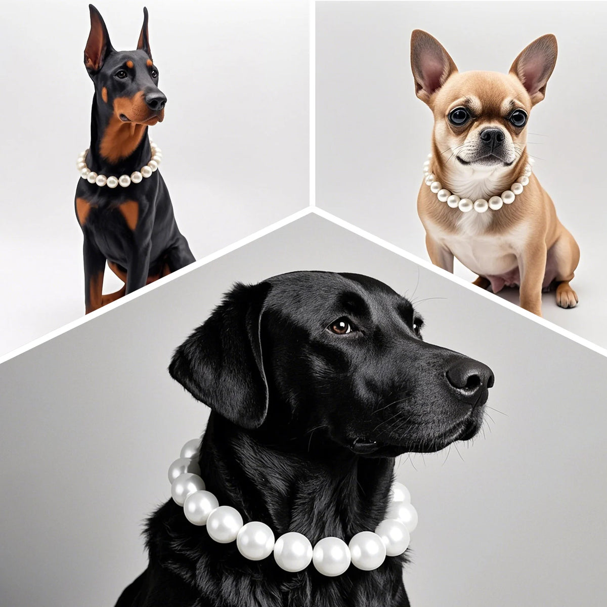 Pearl Dog Necklace for Medium and Large Dogs, Adjustable Fit