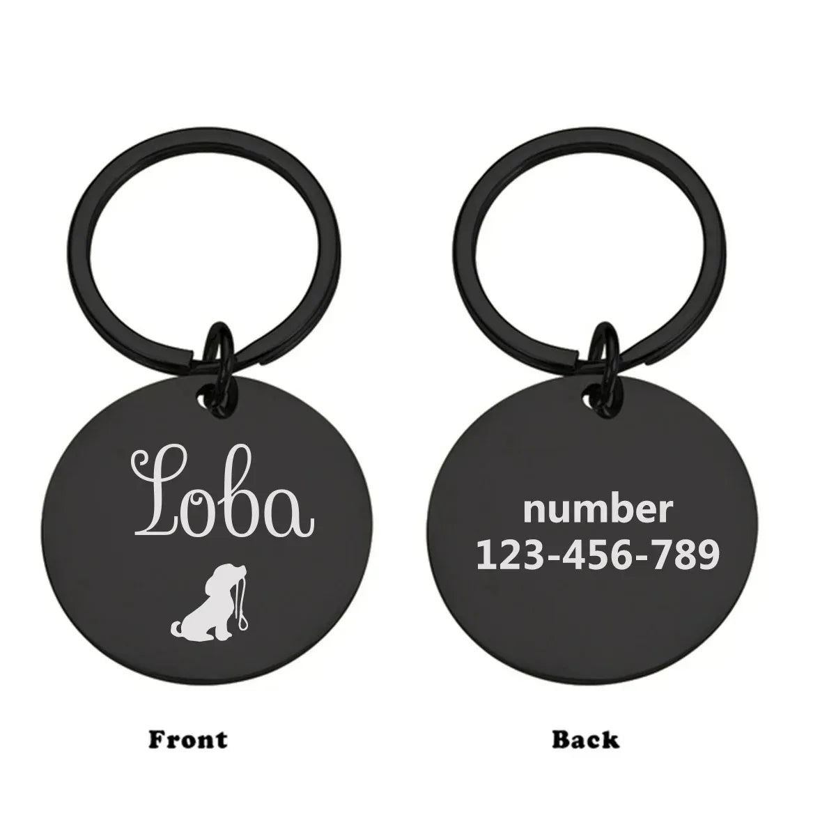 Double-Sided Custom Dog ID Tag with Name and Back Engraving