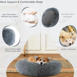 Machine Washable Donut Dog Bed, Plush Round Bed in 6 Sizes