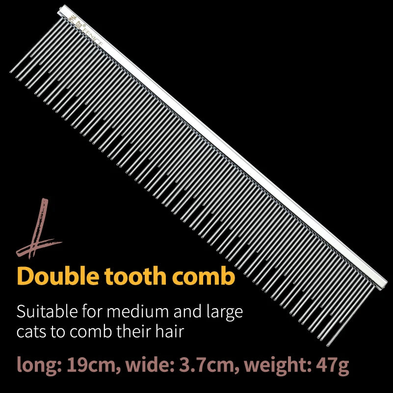 Stainless Steel Dog Grooming Comb with Tapered Pins, 4 Styles