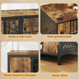 63 Inch Double Dog Crate Furniture for 2 Medium Dogs