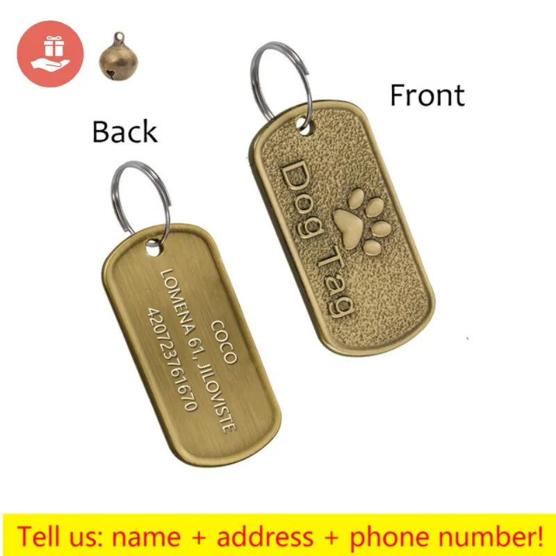 Personalized Engraved Dog ID Tag with Name, Phone and Address