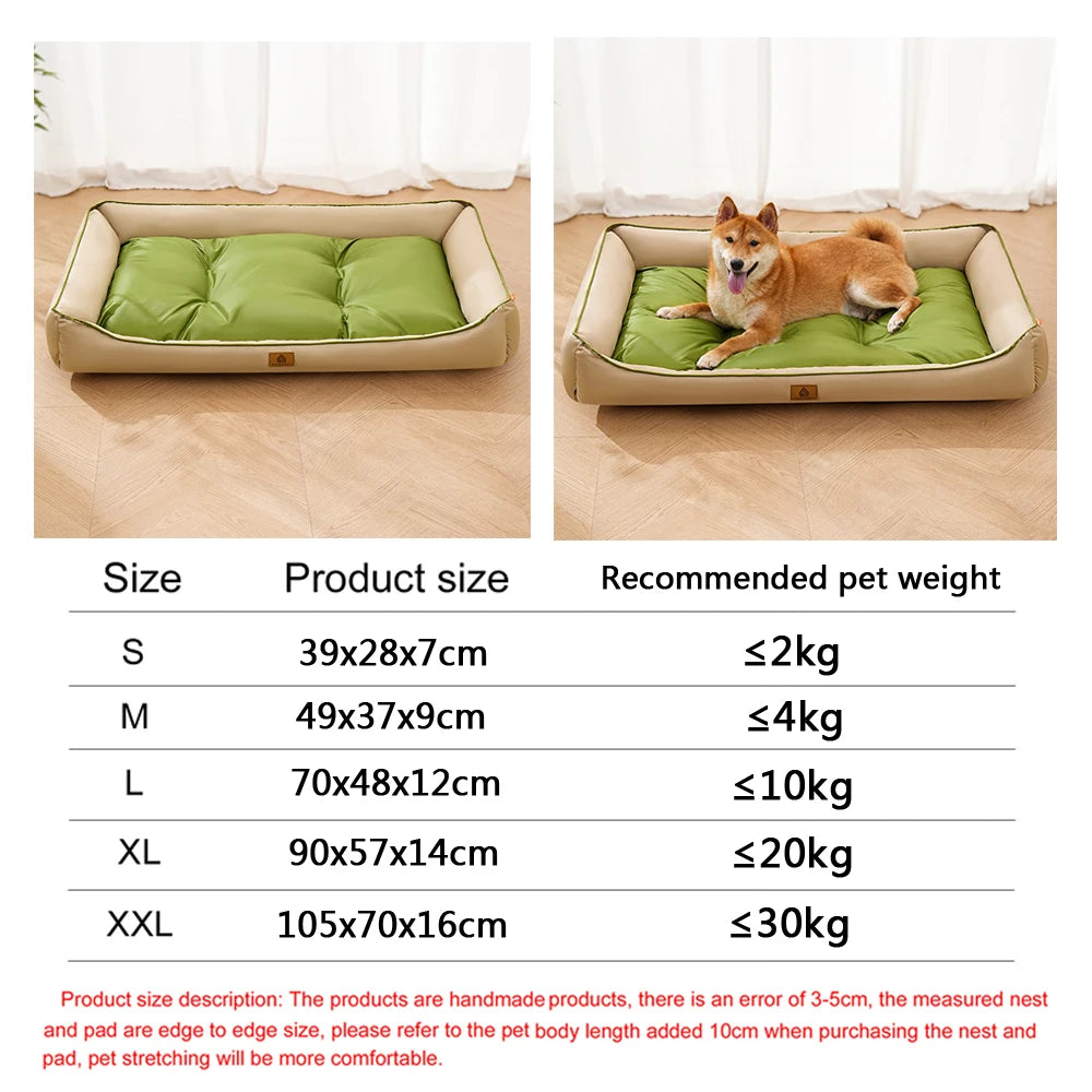Waterproof Bolster Dog Bed with Removable Pad, S to 2XL