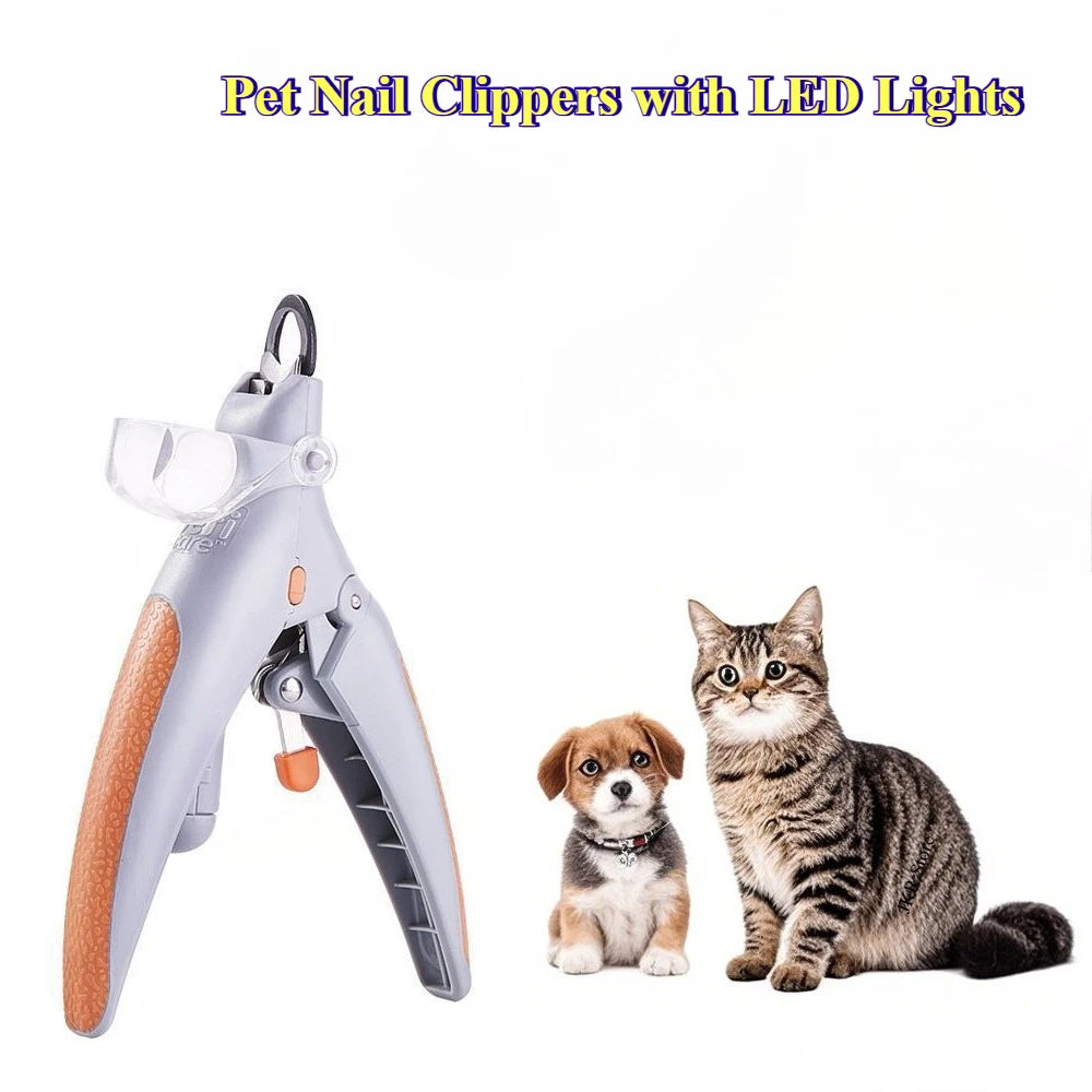 LED Dog Nail Clippers with Magnifier and Safety Guard