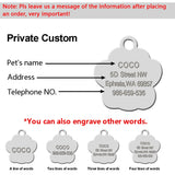 Glitter Paw Dog ID Tag, Engraved Stainless Steel Pet Tag