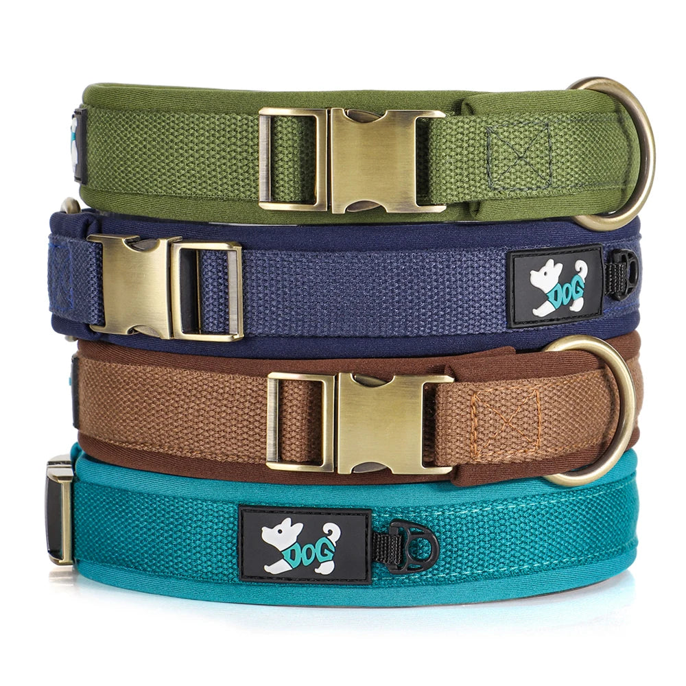 Padded Dog Collar with Quick Release Metal Buckle, S to XL