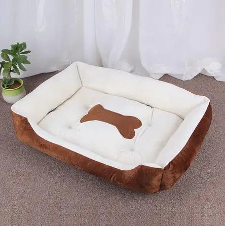 Plush Rectangle Dog Bed with Raised Sides in Candy Colors