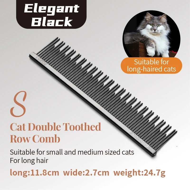 Stainless Steel Dog Grooming Comb with Tapered Pins, 4 Styles