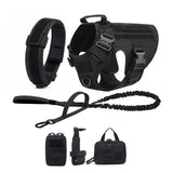 Tactical Dog Harness and Collar Set for Medium & Large Dogs